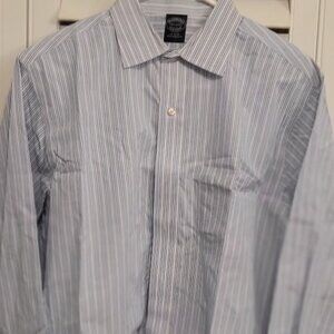 Brooks Brothers Blue and White Striped Dress Shirt